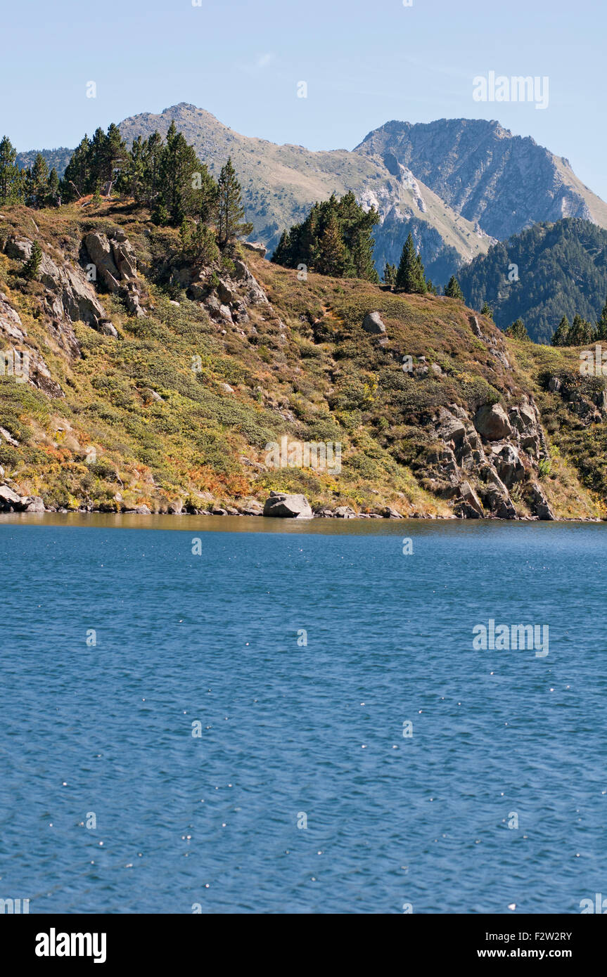 Etang de Rabassoles Lakes. Parc Naturel Regional des Pyrenees Ariegeoises. Ascou Pailheres. Ariege. France. Stock Photo