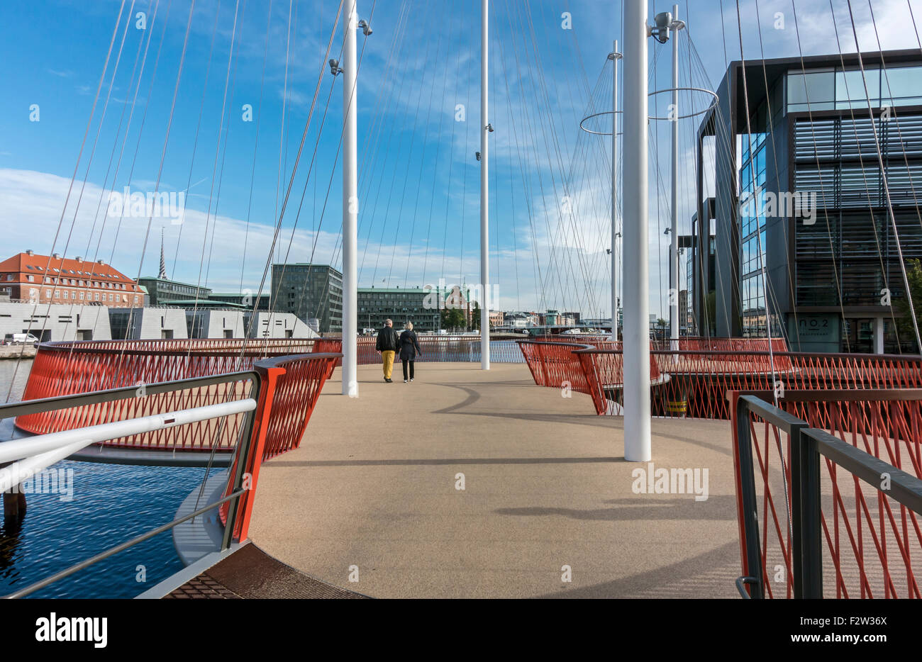 New pedestrian and cyclists crossing Cirkelbroen (the Circle Bridge ...