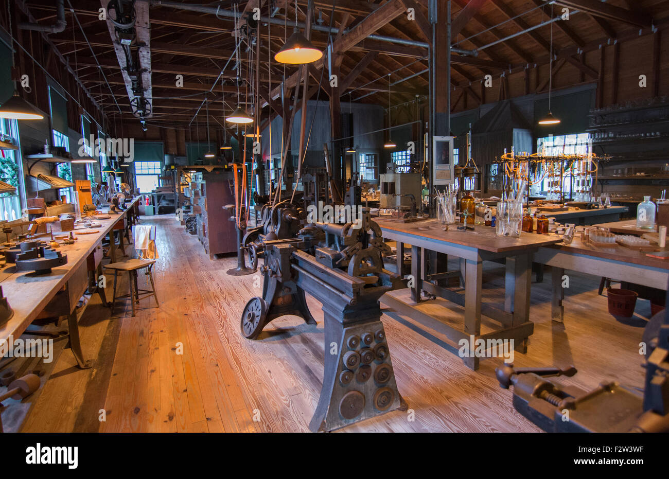 Thomas Edison inventor home and museum in Ft Myers Florida inventions room electrical lab Stock Photo