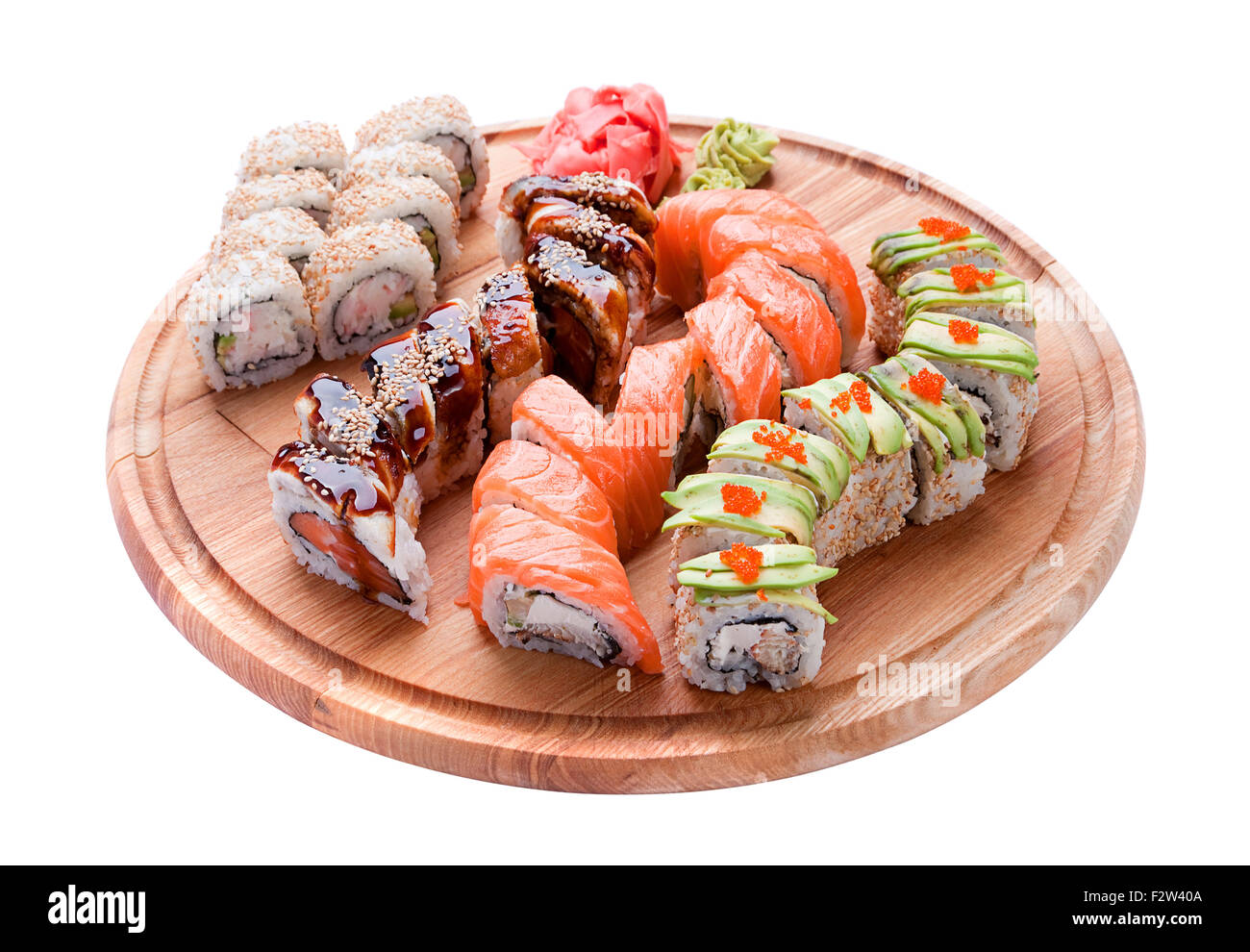 Table Food Rool Roll set on wood round table isolated on white Stock Photo - Alamy