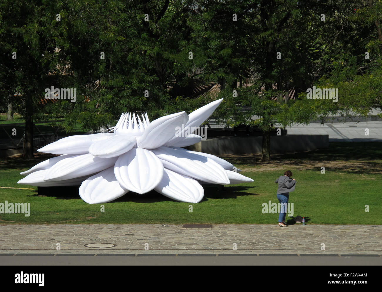 White Lotus by Choi Jeong Hwa,South Korea,L'Air des Geants,The Giants Air,exhibition,Parc de la Villette,Paris,France Stock Photo