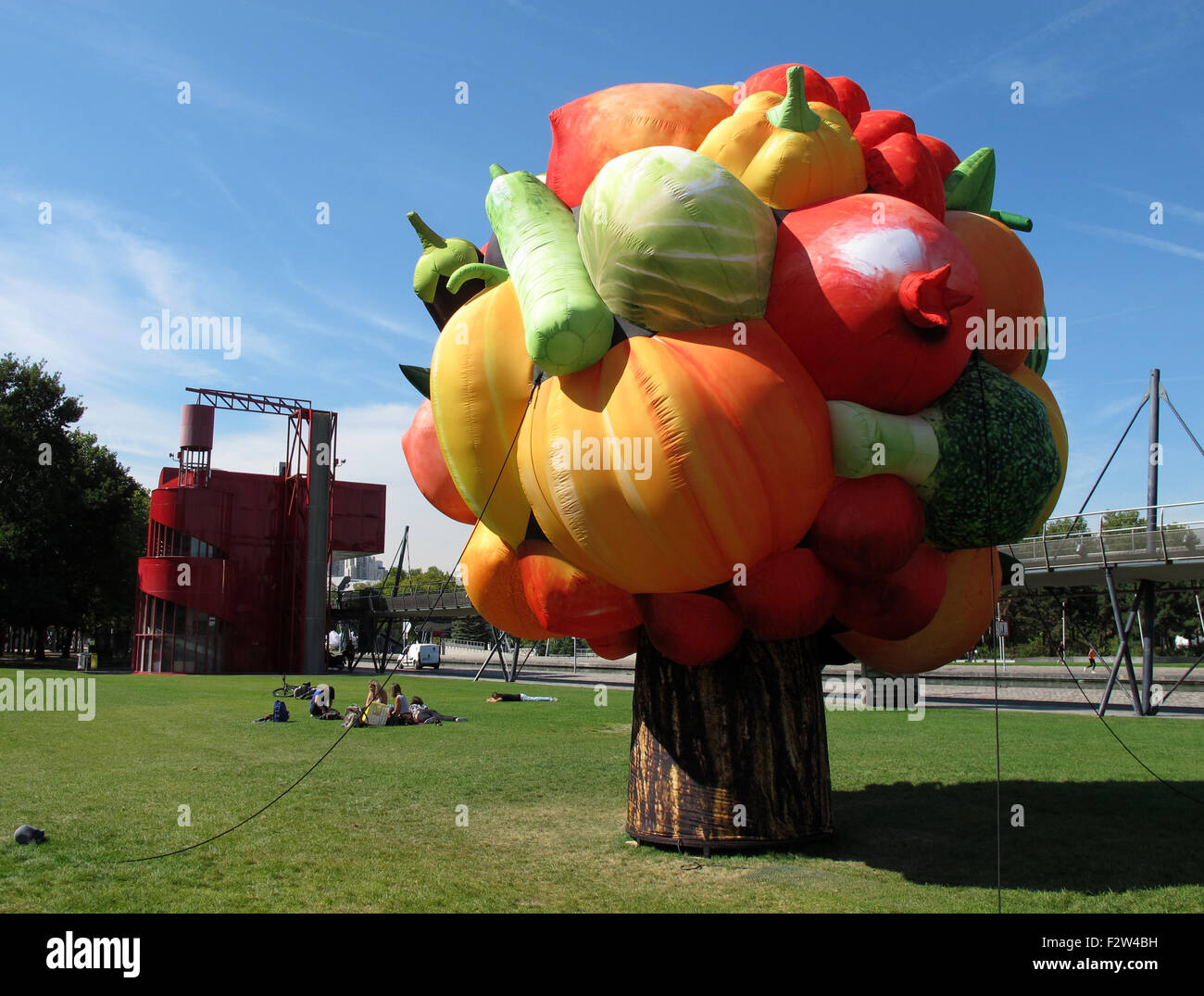 Fruit Tree-2015 by Choi Jeong Hwa,South Korea,L'Air des Geants,The Giants Air,exhibition,Parc de la Villette,Paris,France Stock Photo