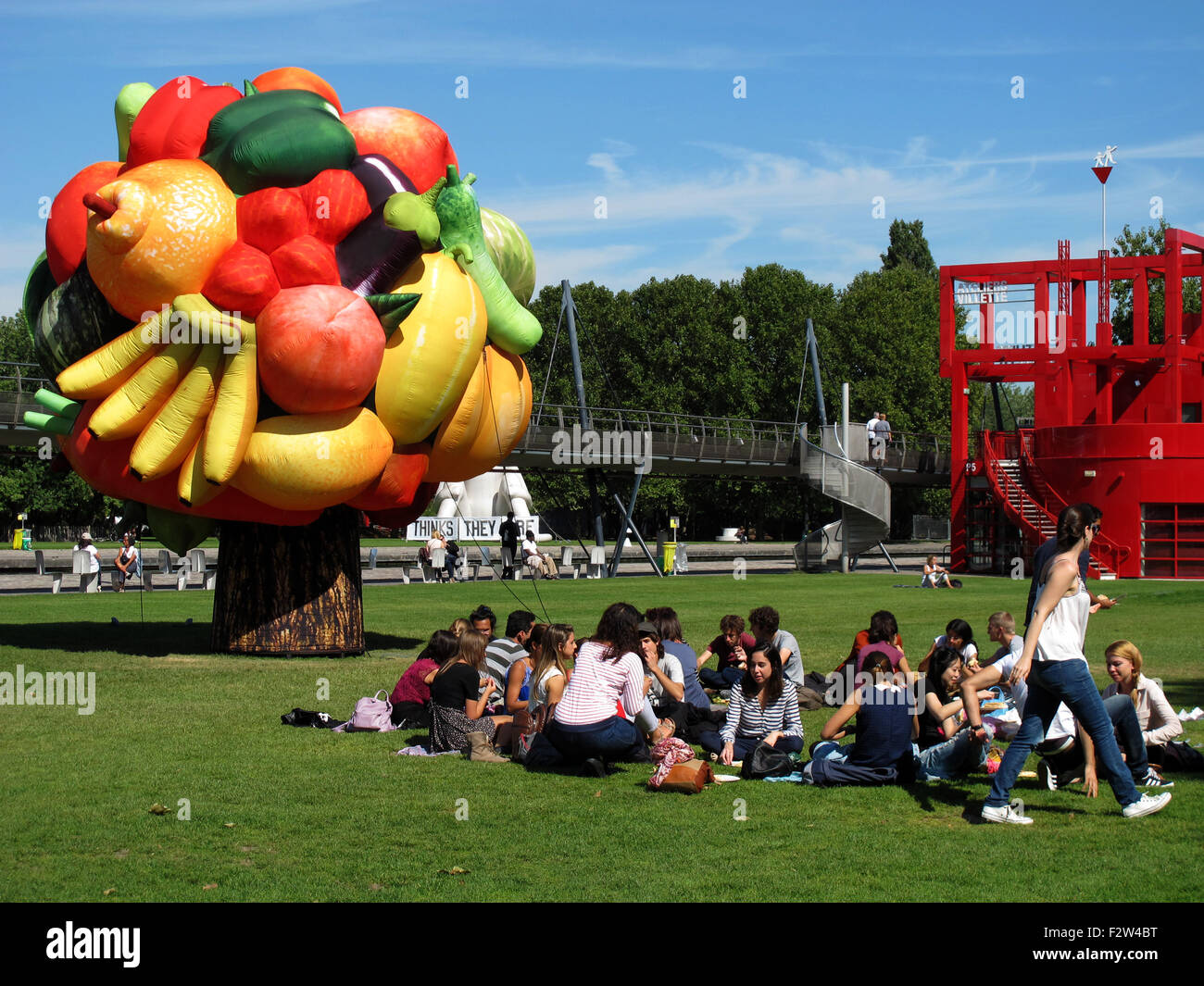Fruit Tree-2015 by Choi Jeong Hwa,South Korea,L'Air des Geants,The Giants Air,exhibition,Parc de la Villette,Paris,France Stock Photo