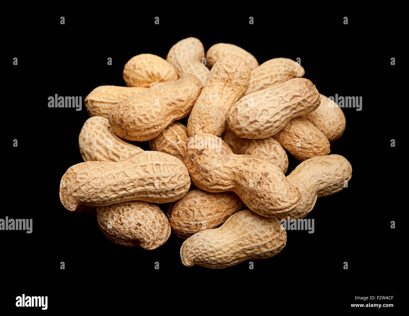 Peanut nut closeup isolated on black background Stock Photo