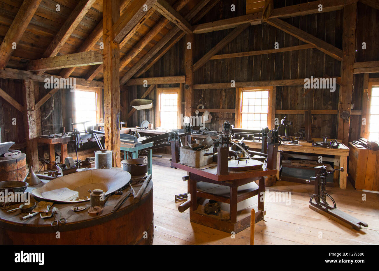 Weston Vermont the famous Old Mill Museum 1780 interior of saw mill