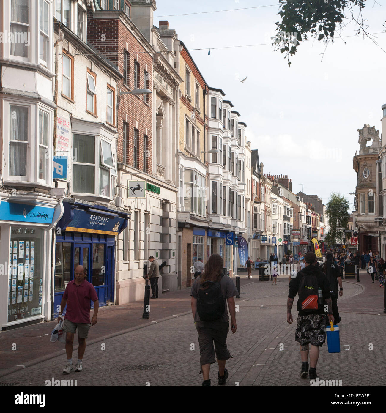 People in town centre of Weymouth, Dorset, England, UK Stock Photo