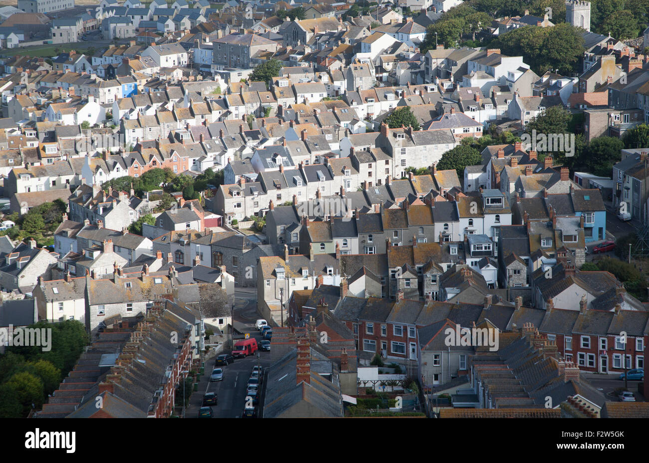 High density housing in Fortuneswell, isle of Portland, Dorset, England
