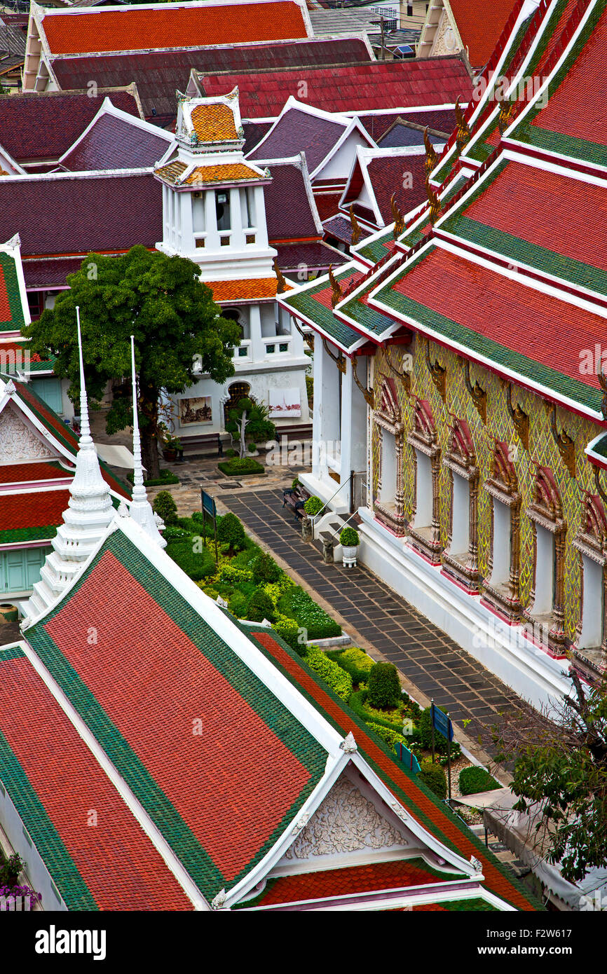 asia bangkok in temple thailand abstract cross colors roof wat and ...