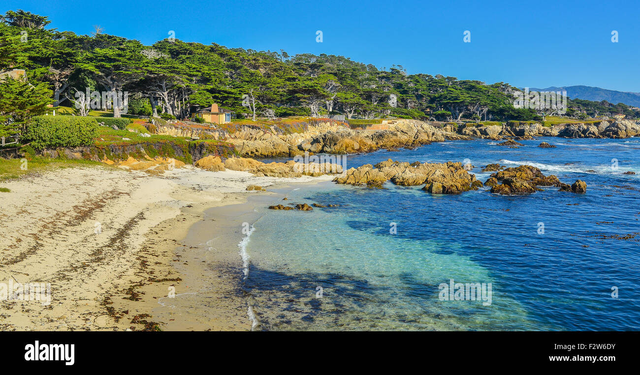 Cypress Point Lookout, A Stop in 17-Mile Drive - Monterey, CA, USA Stock Photo