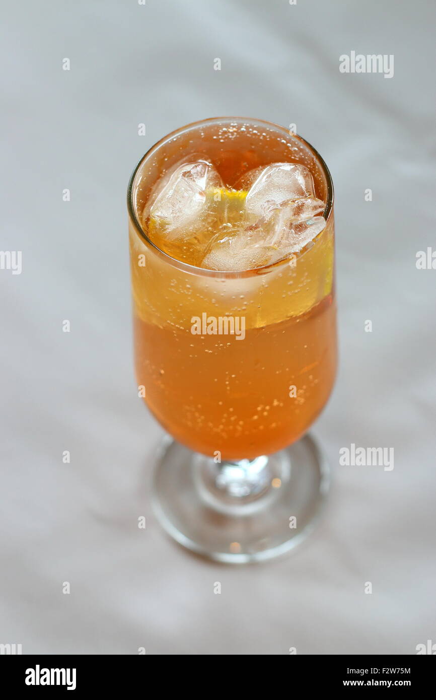 Lemon, Lime And Bitters drink on a table Stock Photo