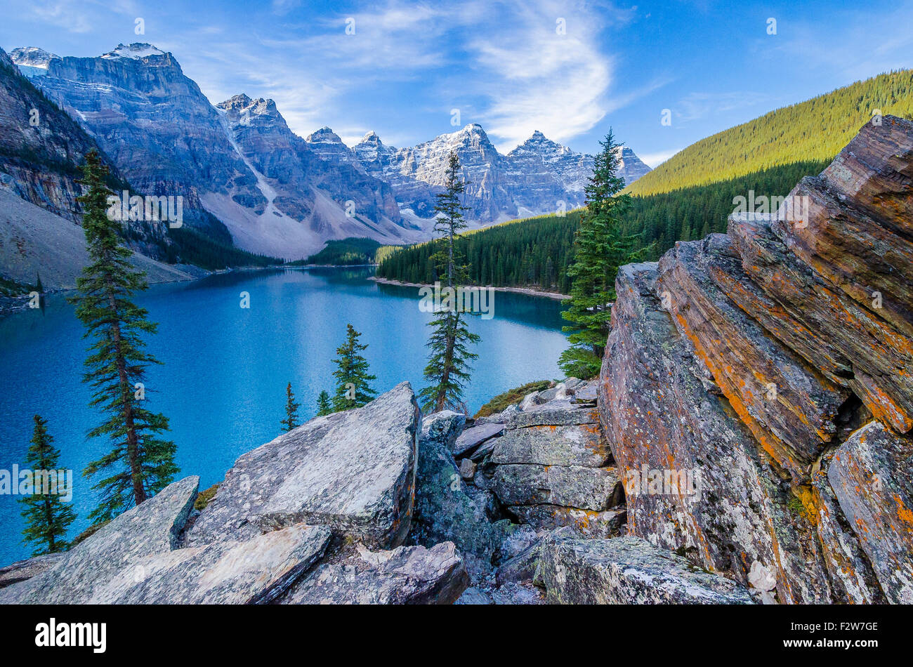 Moraine Lake,  Banff National Park, Alberta, Canada Stock Photo