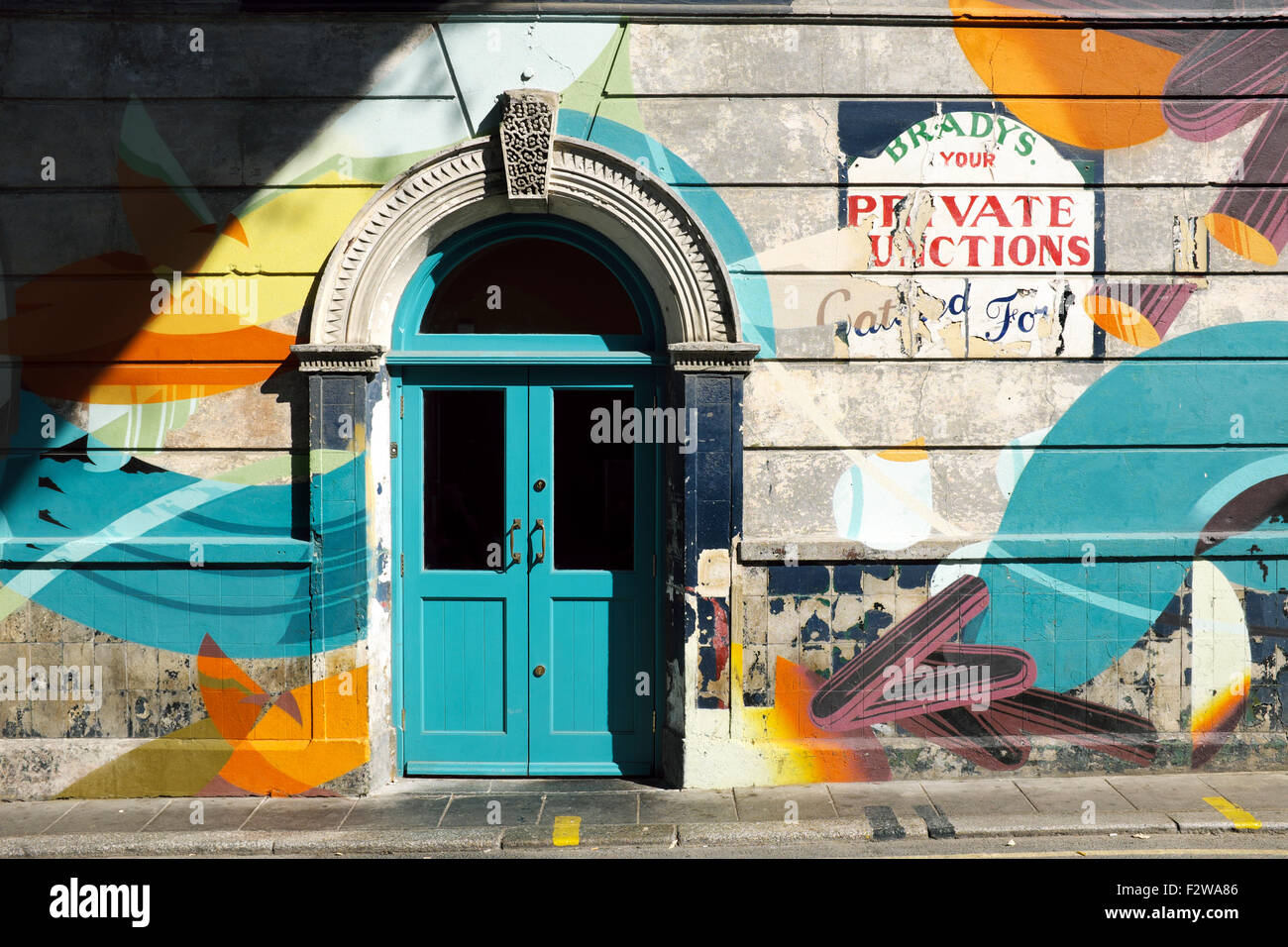 Brightly coloured doorway in Brixton, London, England, UK Stock Photo