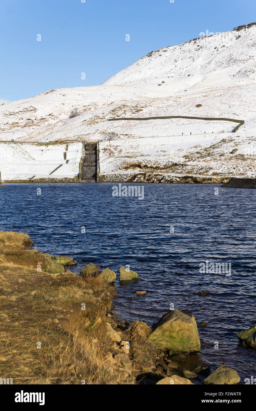 The overflow between Yeoman Hey and Dove Stone reservoirs near