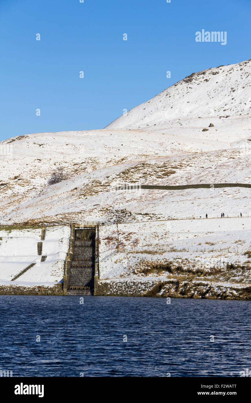 The overflow between Yeoman Hey and Dove Stone reservoirs near