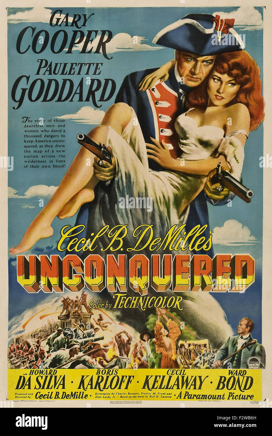 Unconquered (1947) - Movie Poster Stock Photo