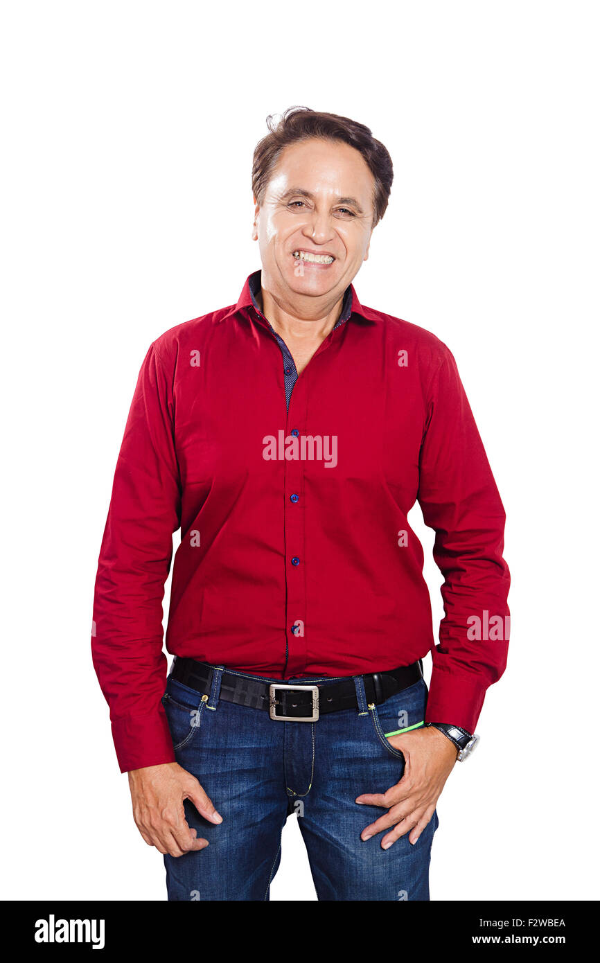 1 indian Adult Man standing pose Stock Photo