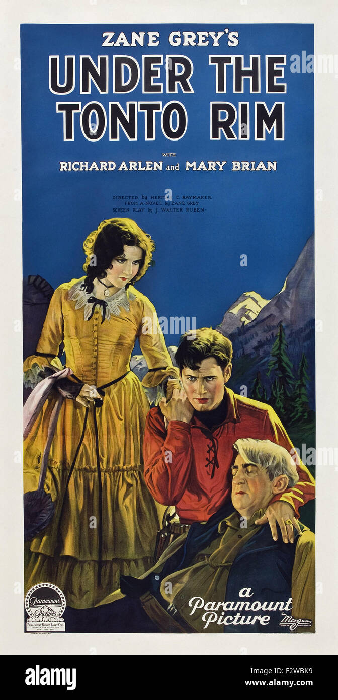 Under the Tonto Rim (1928) - Movie Poster Stock Photo