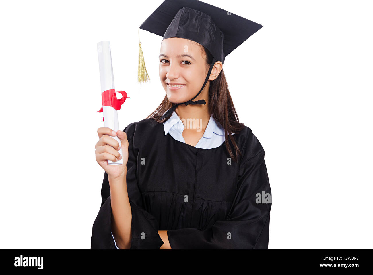 1 indian young girl Lawyer Student showing Degree Stock Photo Alamy