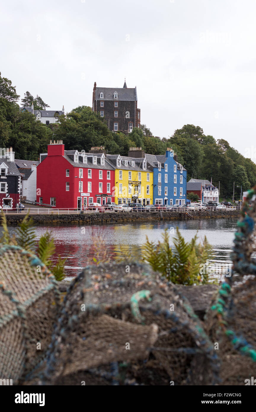 The colourful houses, shops and hotels of Tobermory's harbourside, Isle of Mull, Argyle and Bute