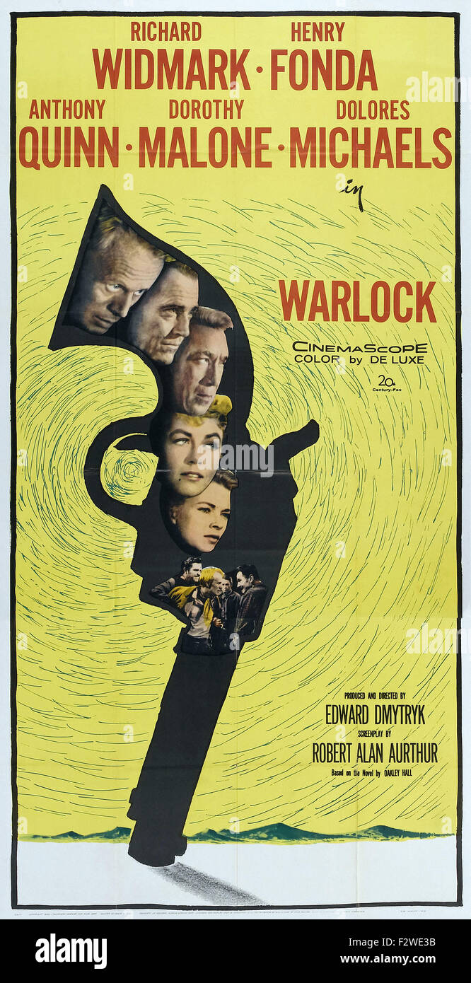 Warlock (1959) - Movie Poster Stock Photo