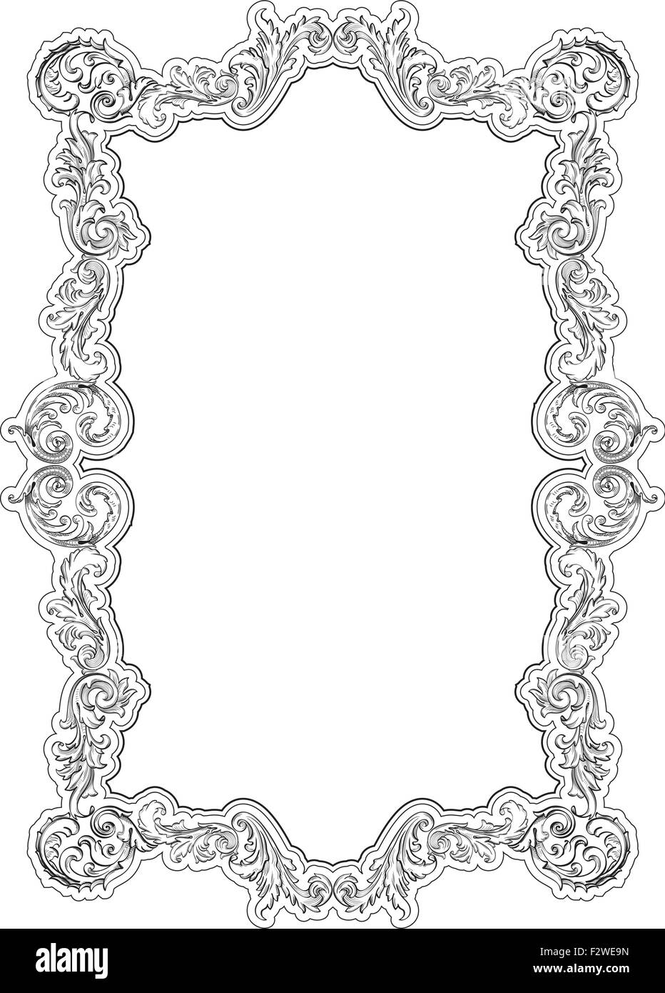 Baroque retro nice page is isolated on white Stock Vector Image & Art ...