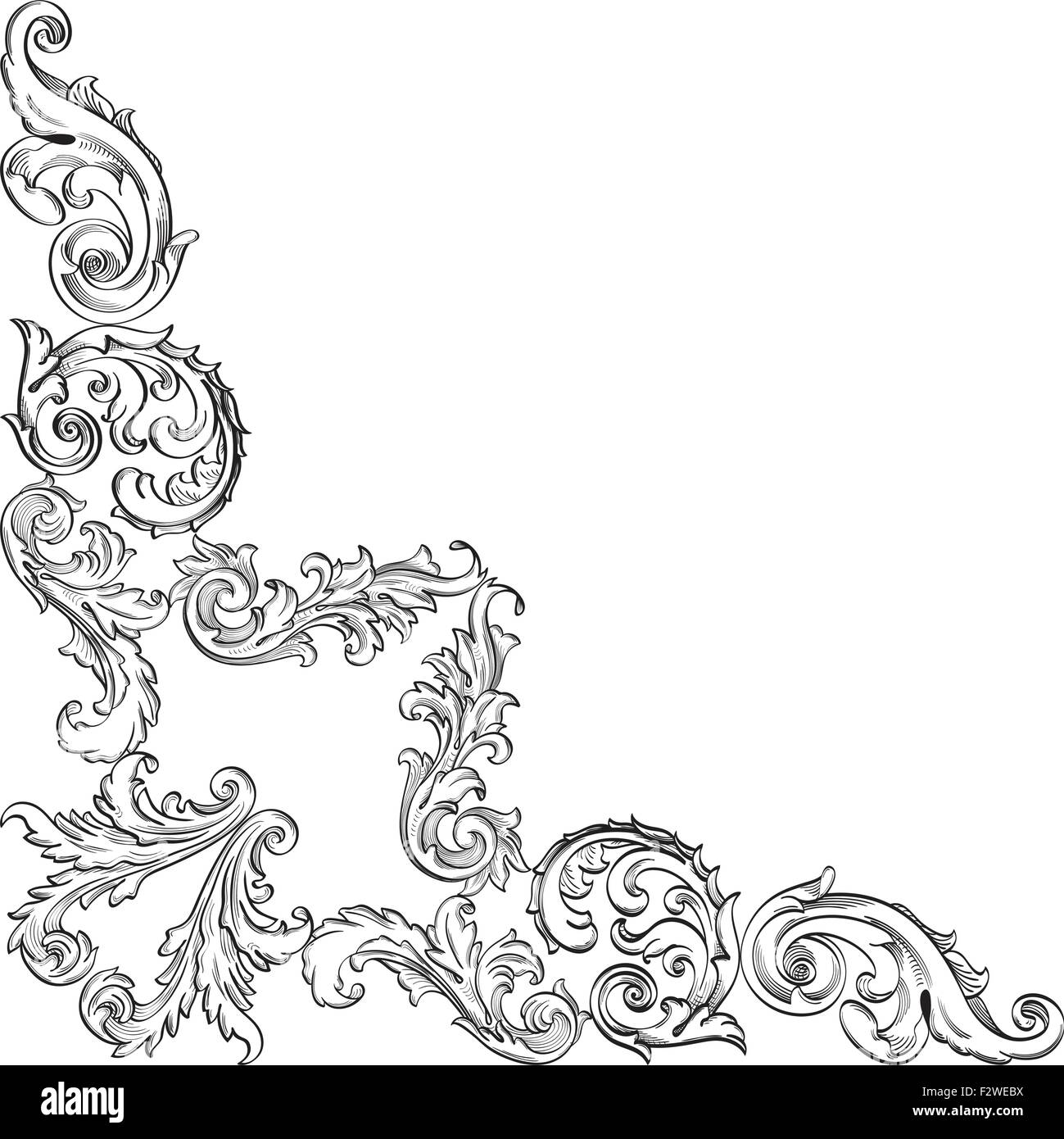 Vintage art corner element is on white Stock Vector Image & Art - Alamy
