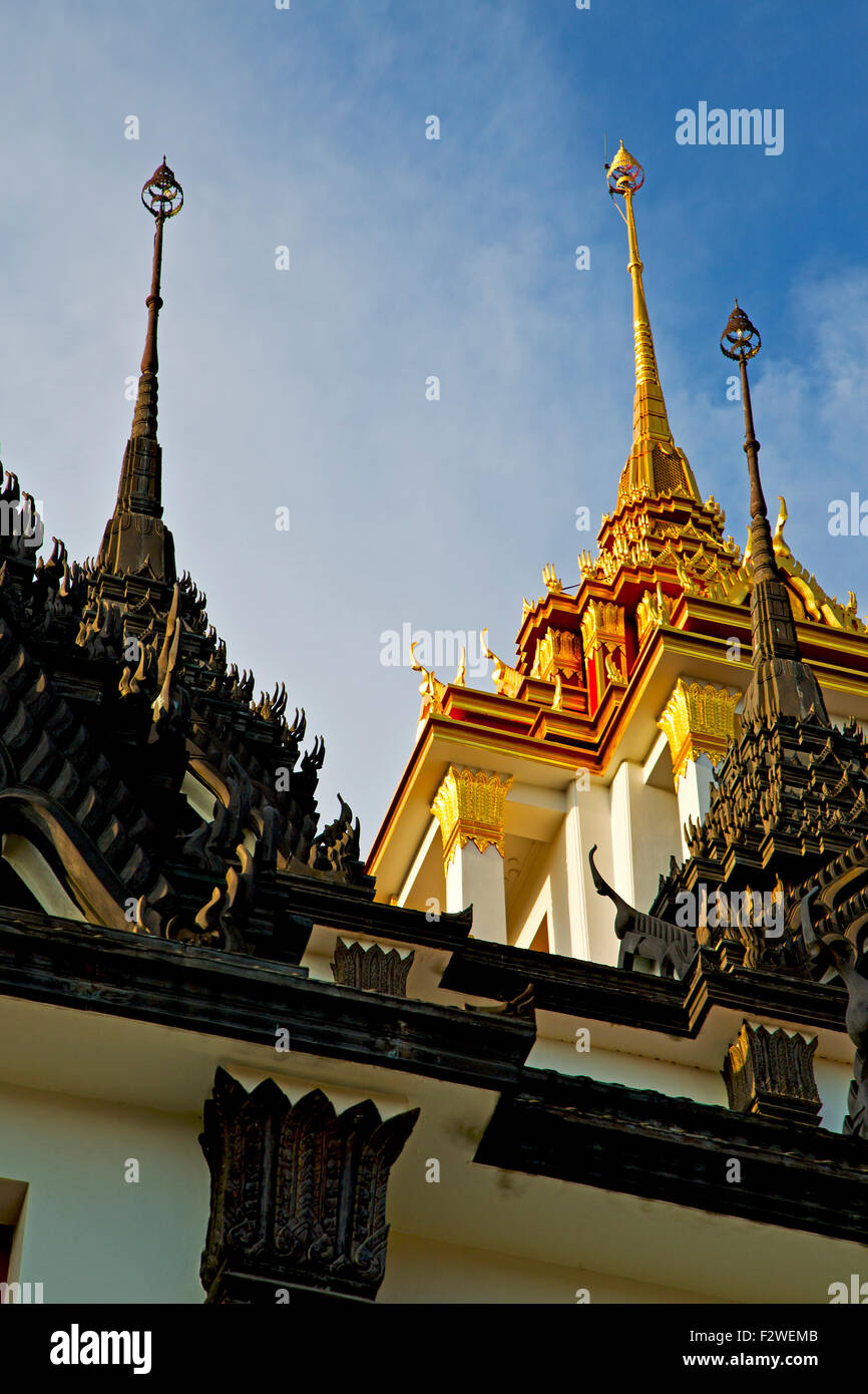 asia bangkok in temple thailand abstract cross colors roof wat and ...
