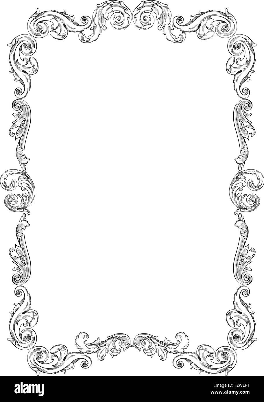 Vintage baroque art frame is on white Stock Vector Image & Art - Alamy