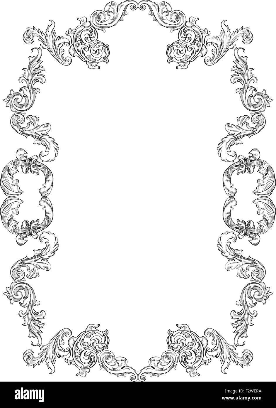 Vintage baroque real frame is on white Stock Vector Image & Art - Alamy