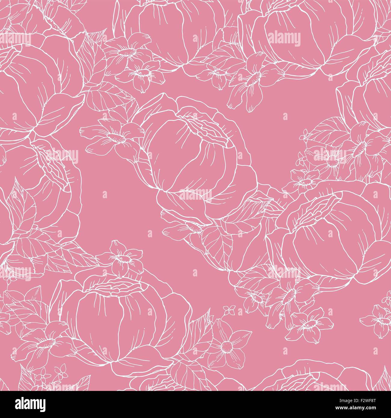 Seamless pattern with pink peonies Stock Vector Image & Art - Alamy