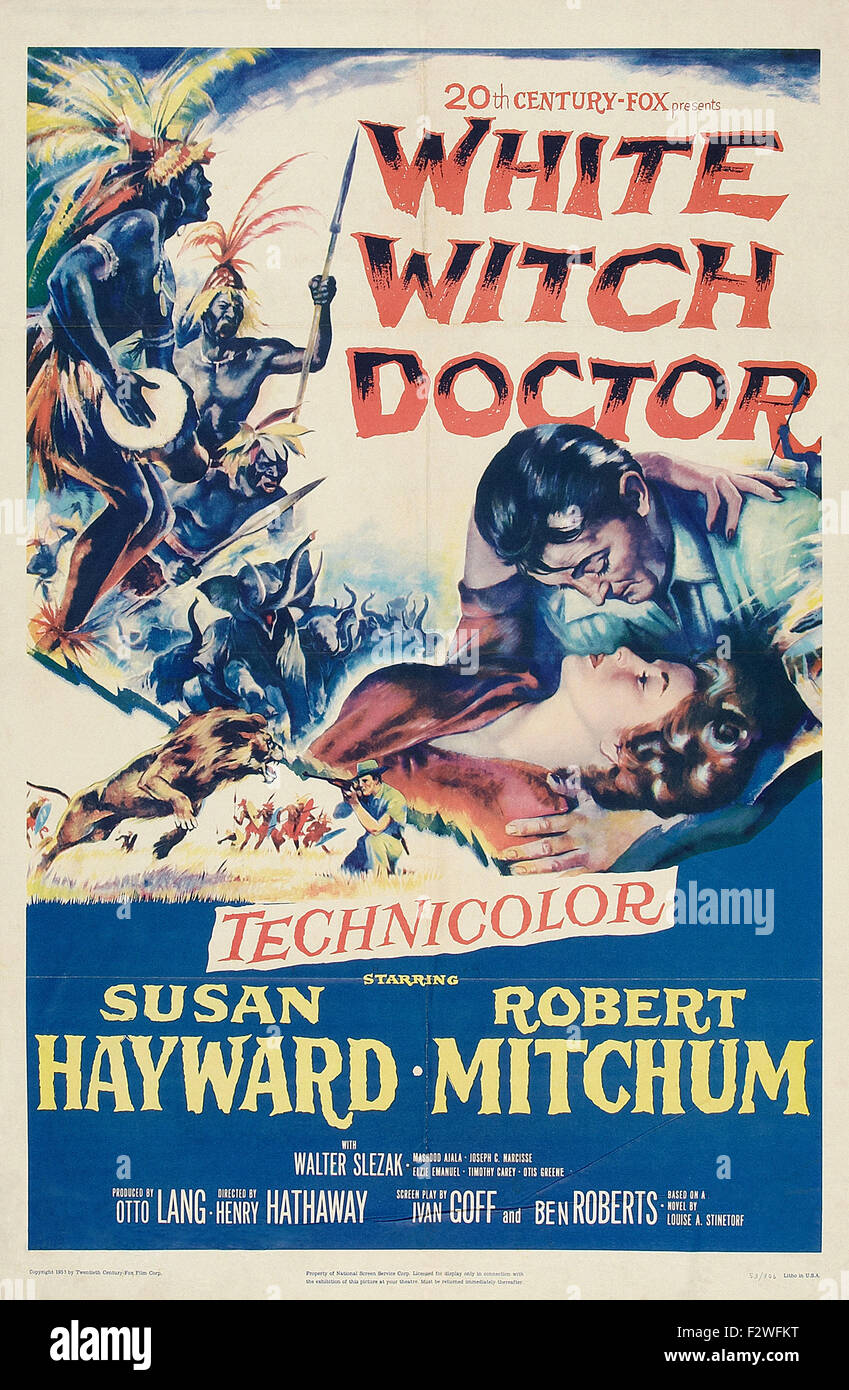 White Witch Doctor - Movie Poster Stock Photo