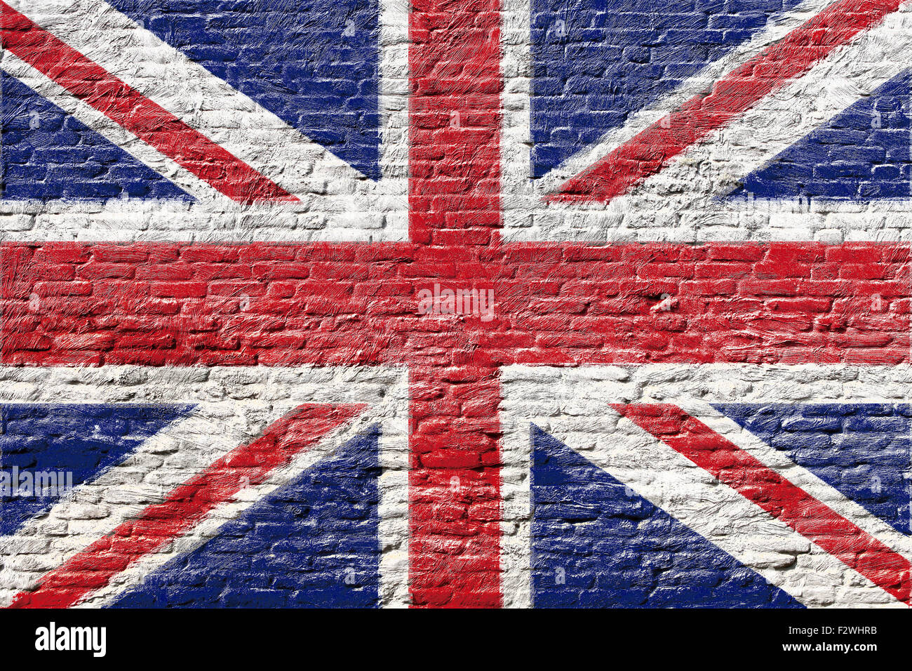 United kingdom - National flag on Brick wall Stock Photo