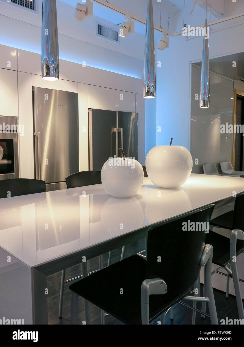 Luxury Interior Bosch Brand Kitchen Design Showroom, NYC, USA Stock