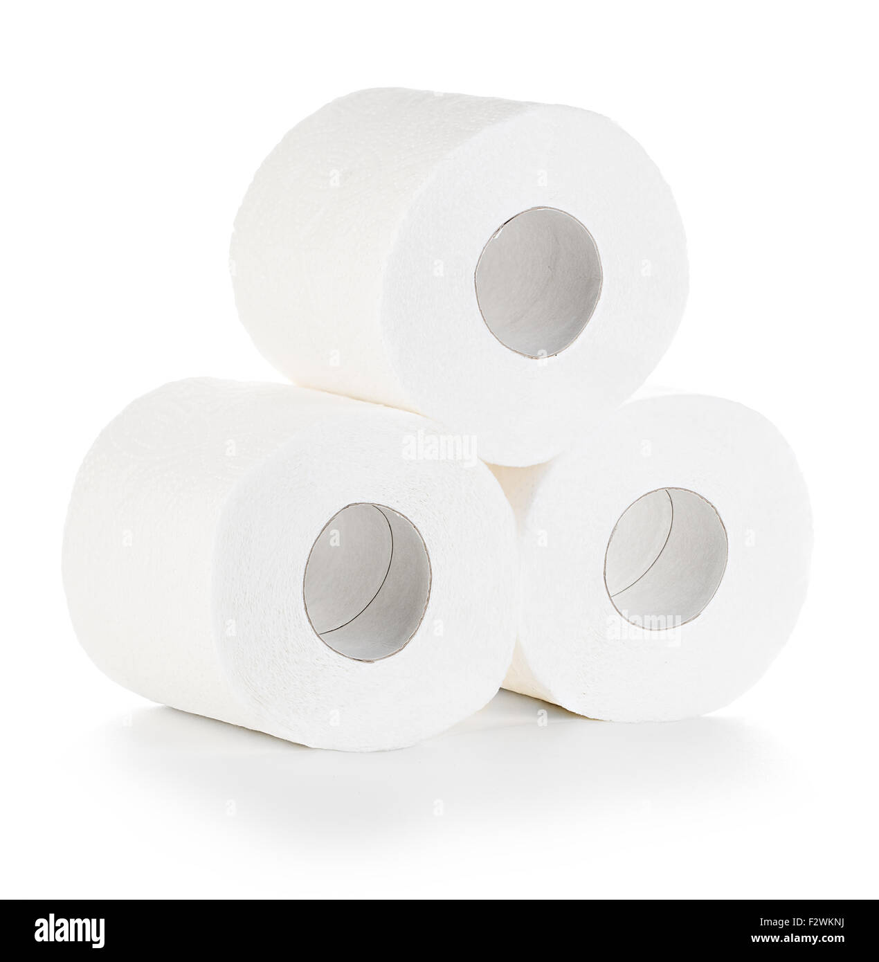 Toilet paper close-up isolated on a white background Stock Photo