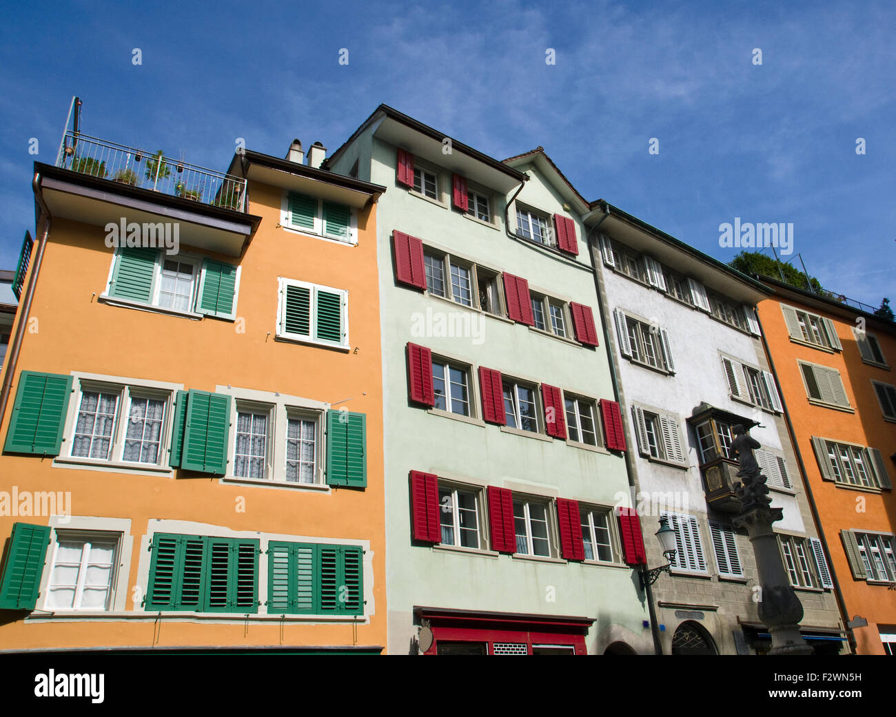 Typical old houses in the center of Zurich, Switzerland Stock Photo Alamy