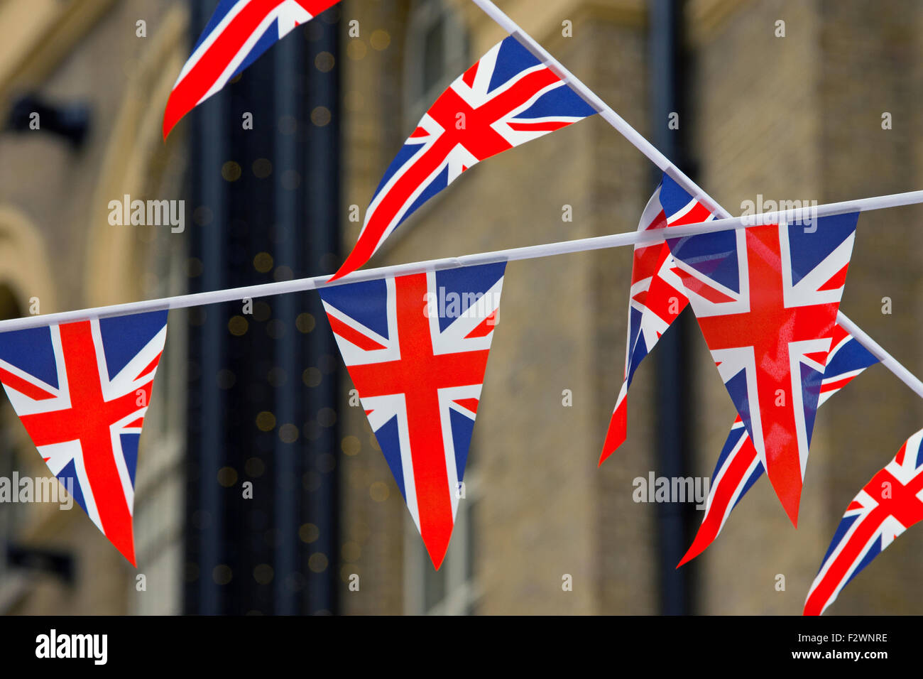 Many small streamers with the british colors Stock Photo Alamy