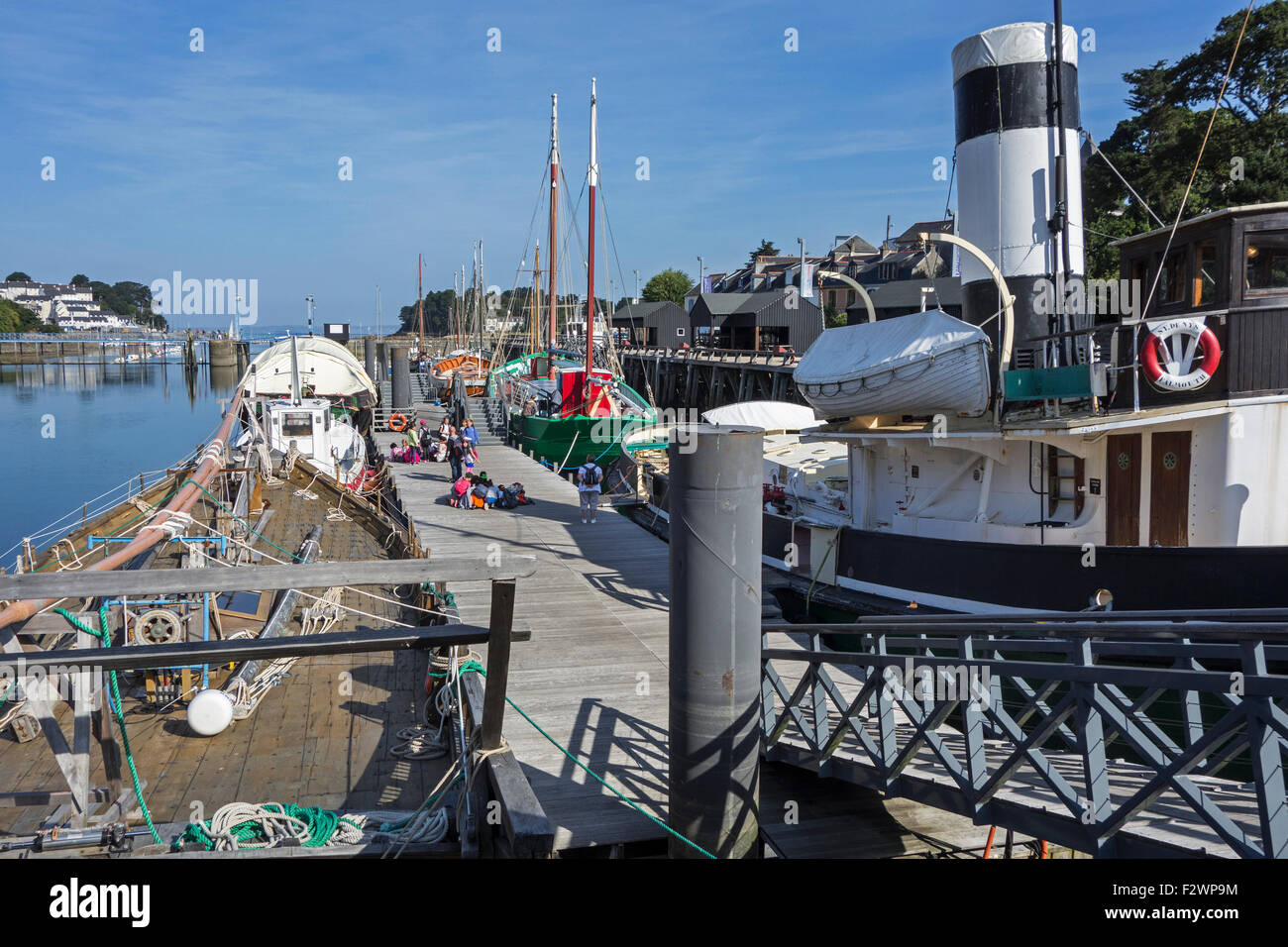 Collection of old vessels at the Port Musée, boat museum at Douarnenez, Finistère, Brittany, France Stock Photo