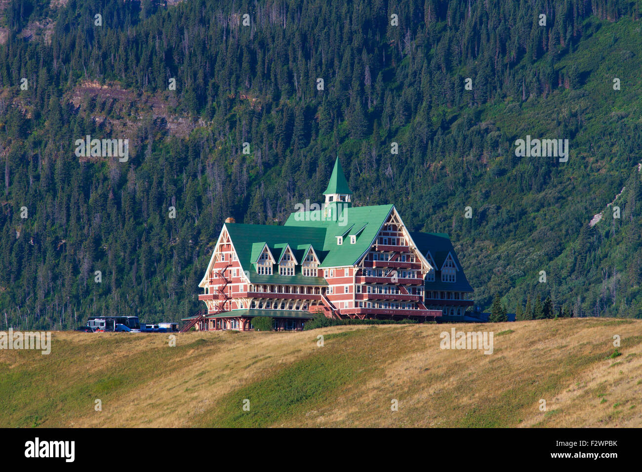 Prince of Wales Hotel in the Waterton Lakes National Park, Alberta, Canada Stock Photo