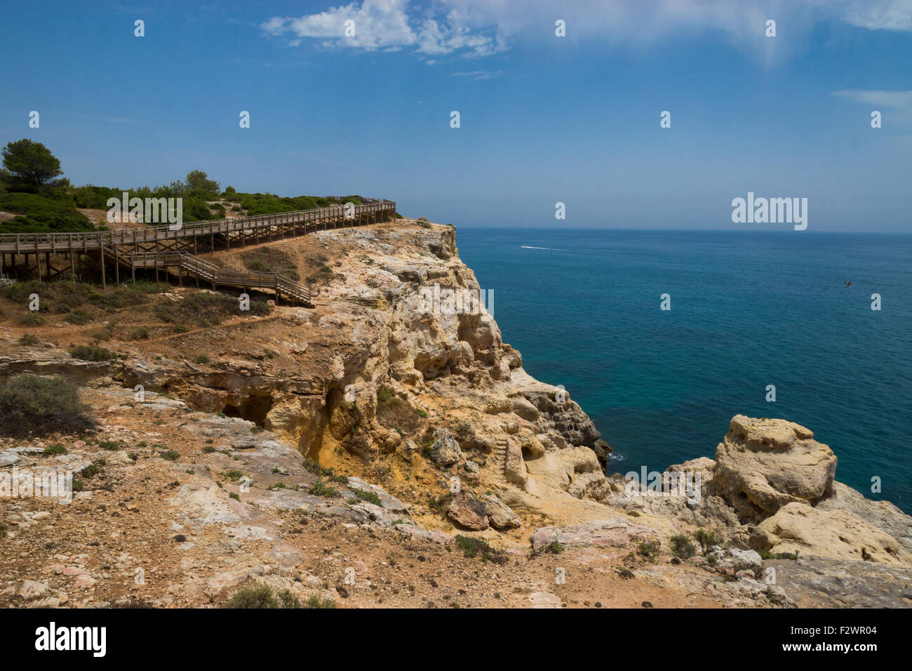 Portugal cliff top walk. Carvoeiro Stock Photo Alamy