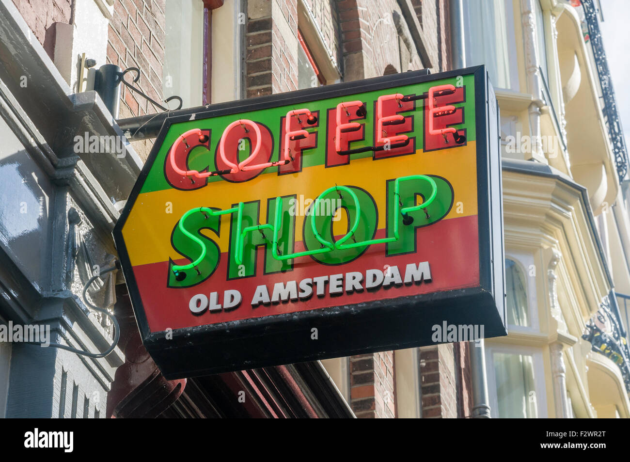 Sign for Old Amsterdam Coffee Shop Stock Photo