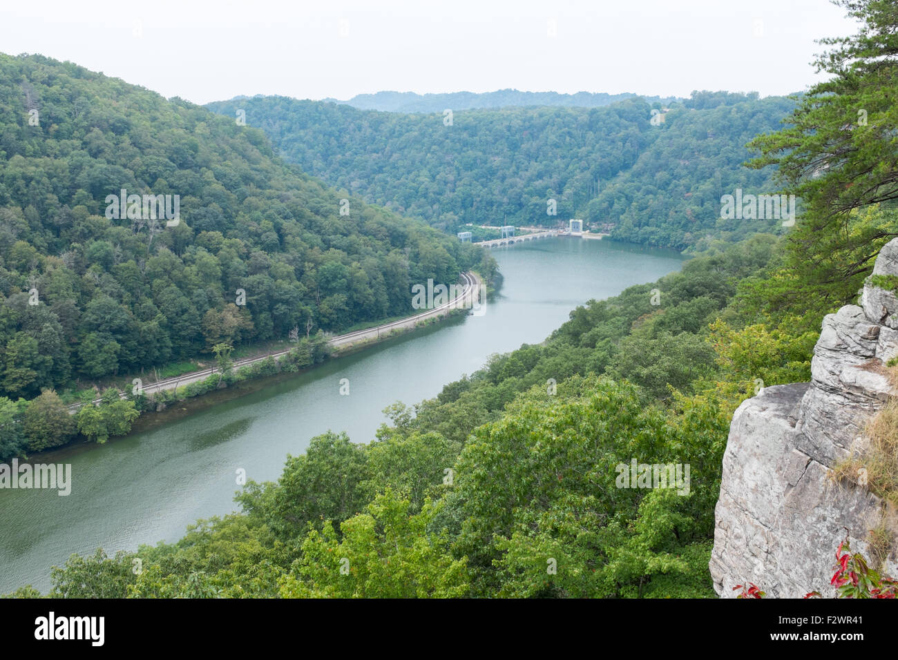 The New River in Hawks Nest State Park in West Virginia, USA Stock