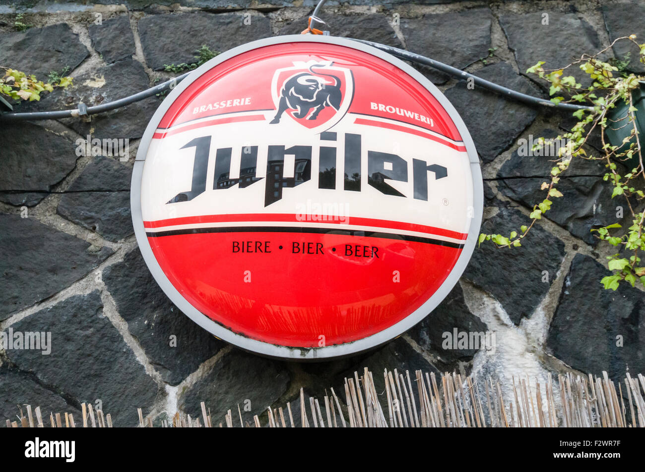 Sign advertising Dutch Jupiler beer, Amsterdam Stock Photo