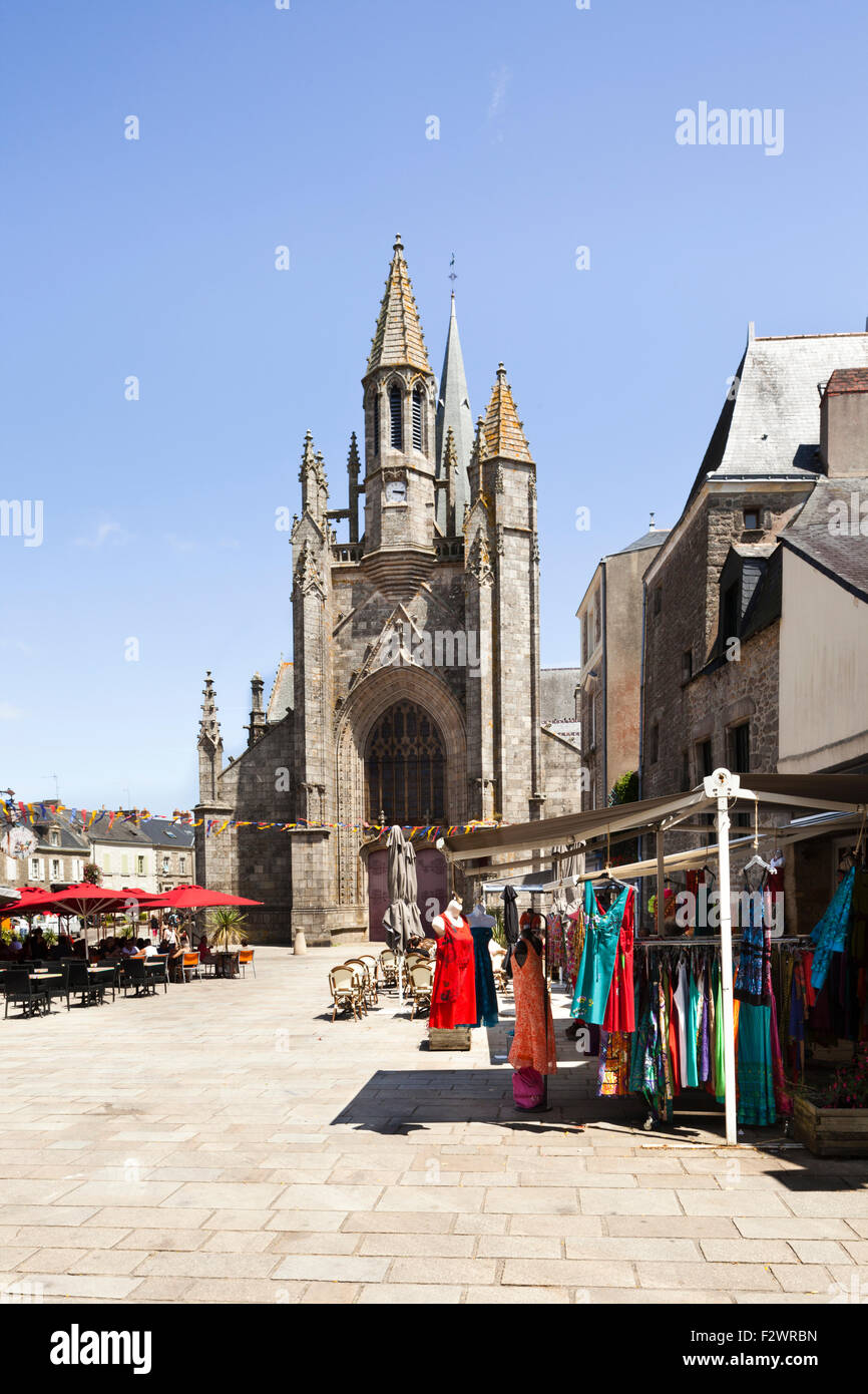St Aubins church in the medieval walled town of Guerande, Loire-Atlantique, France Stock Photo