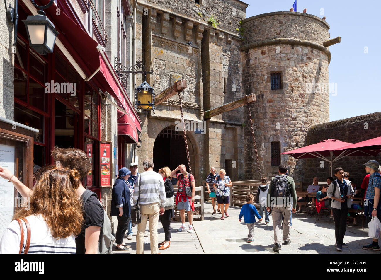 The Kings Gate entrance to Mont Saint Michel, Normandy, France Mont