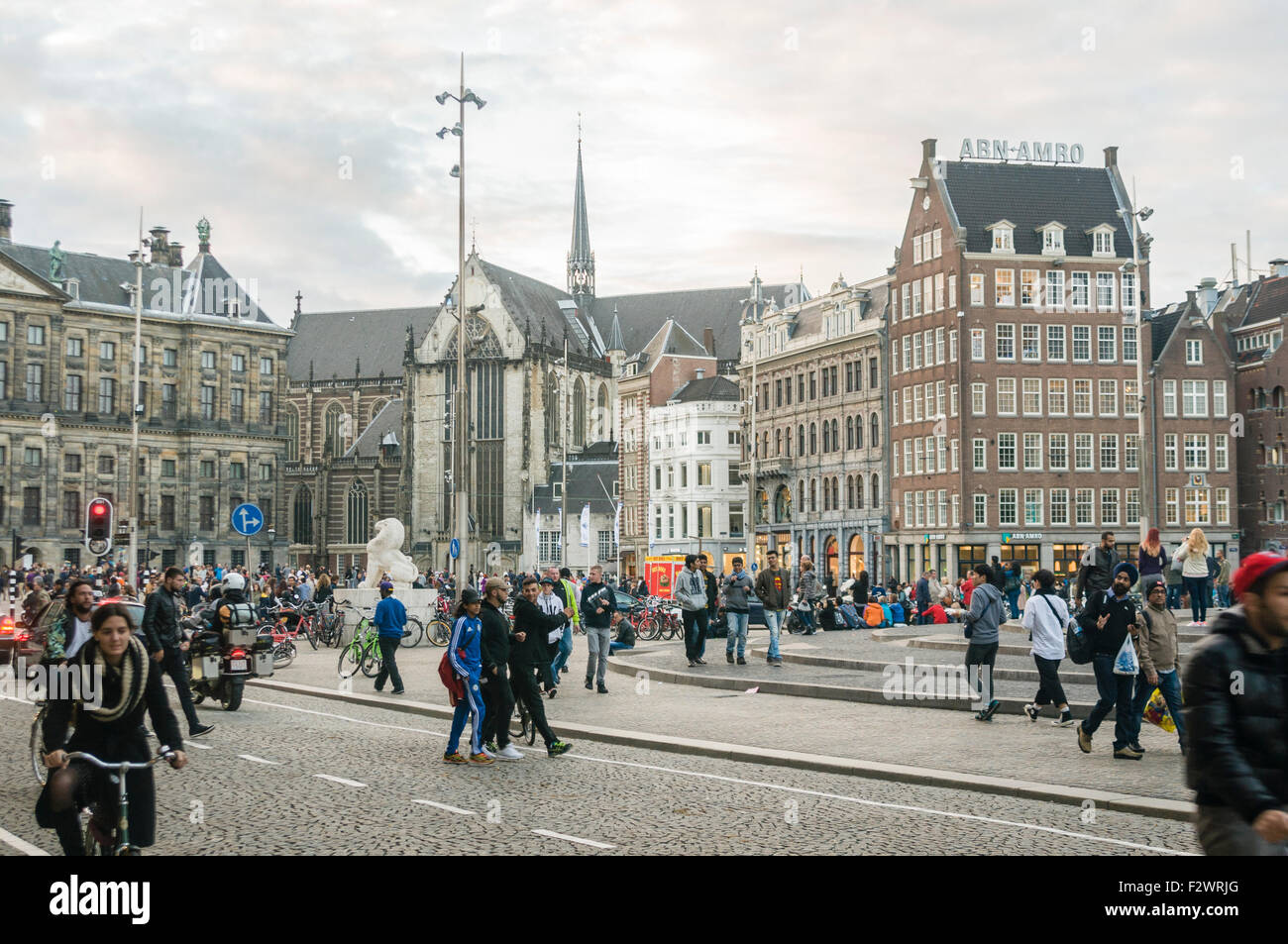 Crowds in Dam Square, Amsterdam Stock Photo