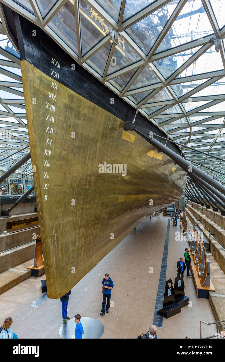 The hull of the Cutty Sark, Greenwich, London, England, UK Stock Photo