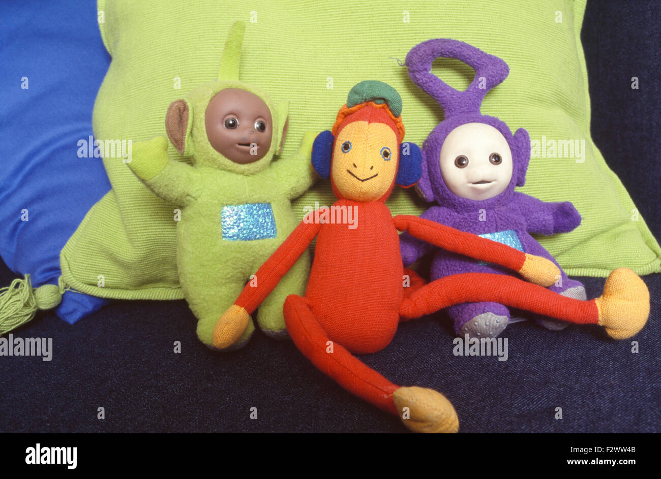 Close-up of a set of Teletubbies dolls Stock Photo