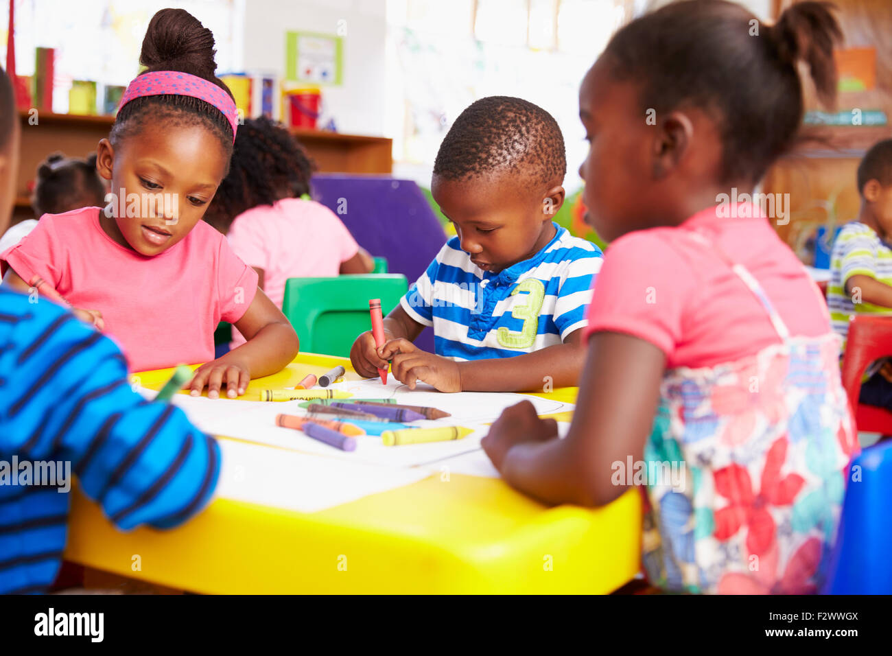 Preschool class in South African township, closeup Stock Photo Alamy