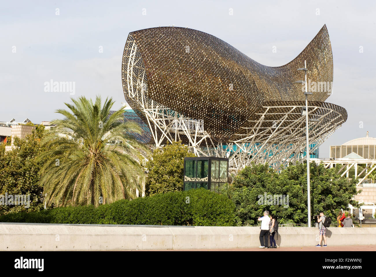 The giant fish sculpture on Barcelona's seafront Stock Photo Alamy