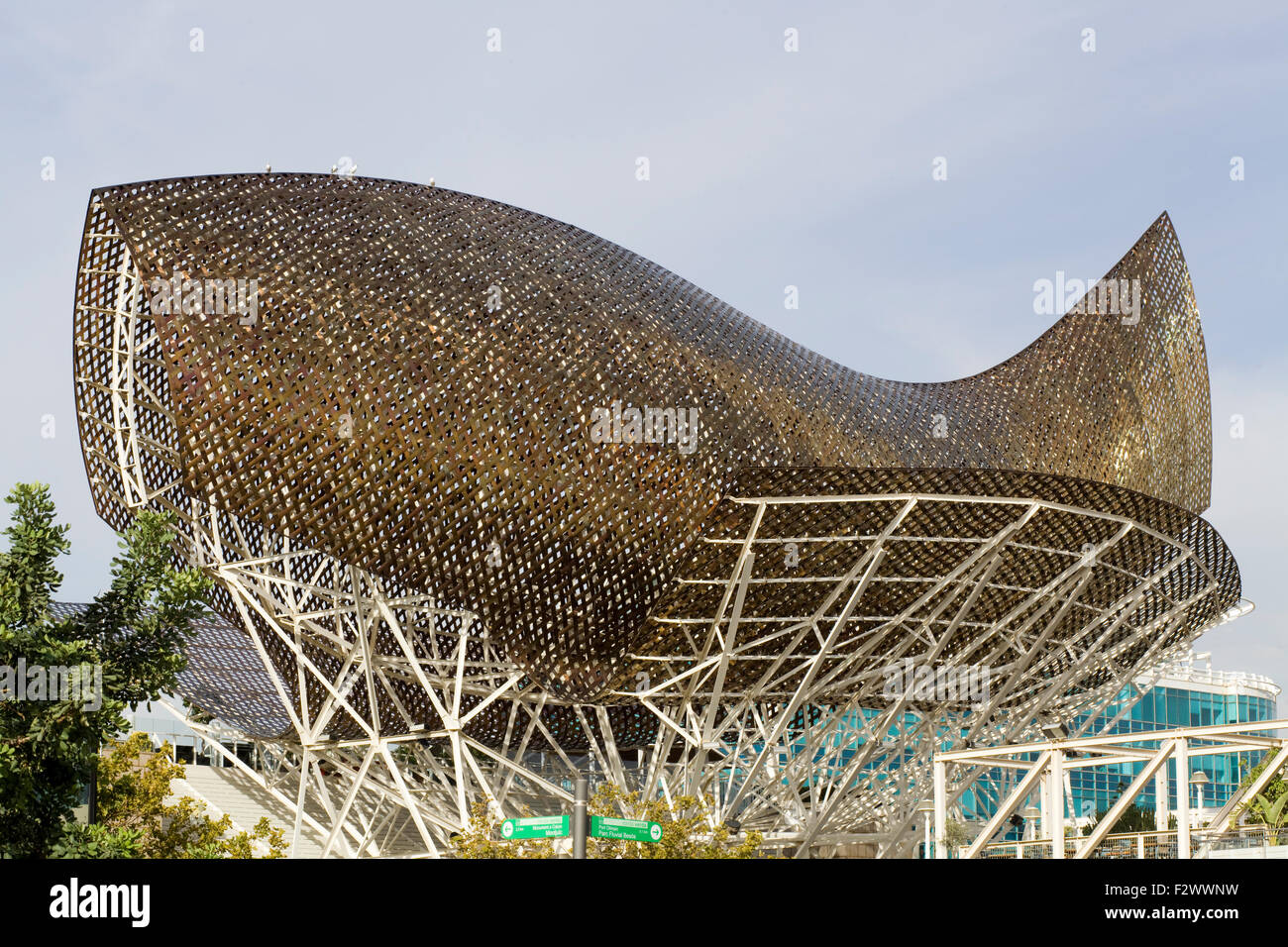 The giant fish sculpture on Barcelona's seafront Stock Photo Alamy
